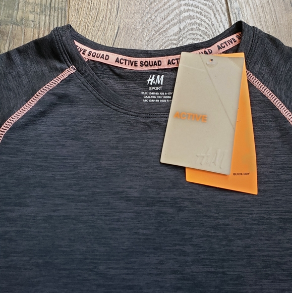 H&M girls Active tshirt Size 8/10 - Picture 2 of 3